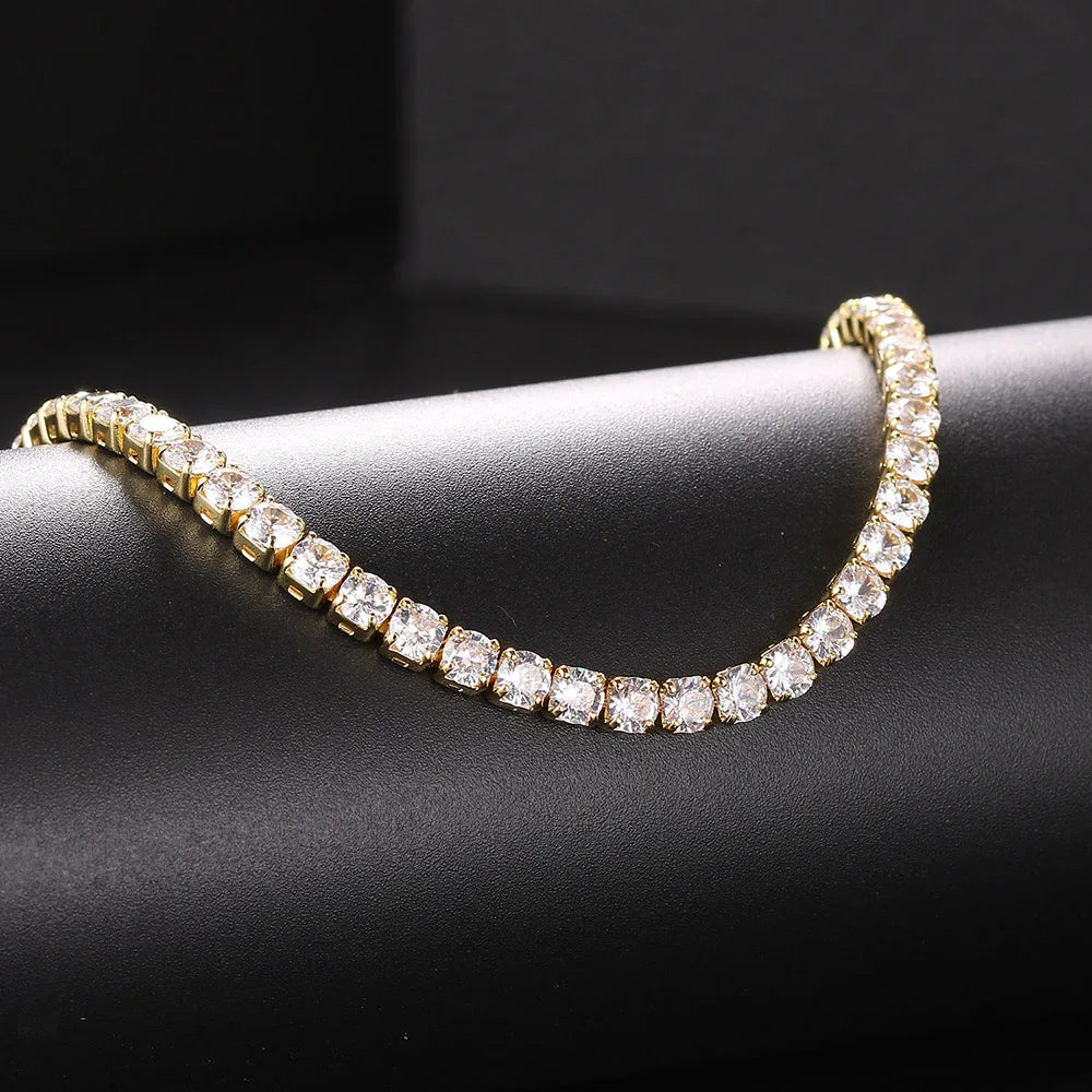 Chain Necklace For Women Luxury Cubic Zircon Crystal Short Hiphop