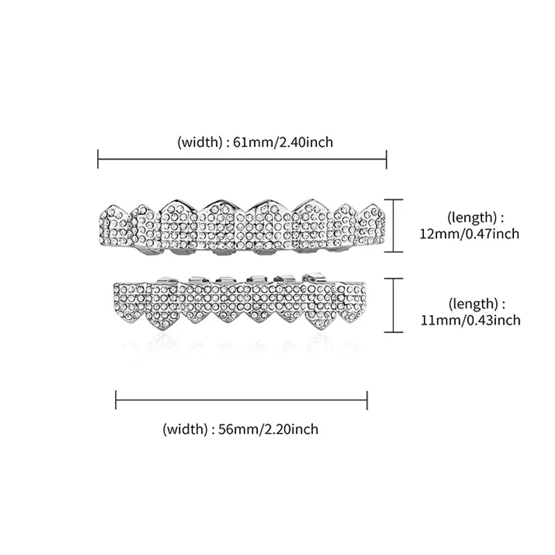 Bling Cubic Zircon Hip Hop Teeth Grillz For Unisex