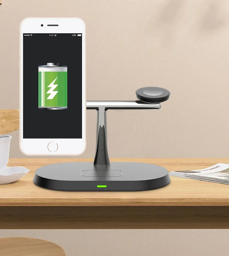 3 in 1 Magnetic Wireless Charger Stand for Magsafe iPhone 16/15/14/13/12 Apple Watch 8/7 & Airpods pro Fast Charging Station