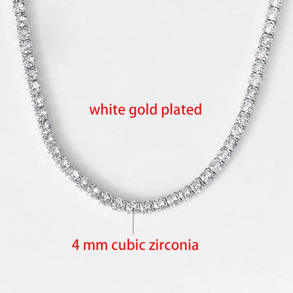 Chain Necklace For Women Luxury Cubic Zircon Crystal Short Hiphop