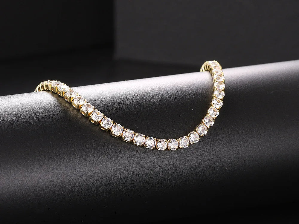 Chain Necklace For Women Luxury Cubic Zircon Crystal Short Hiphop